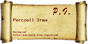 Perczell Irma névjegykártya