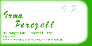 irma perczell business card